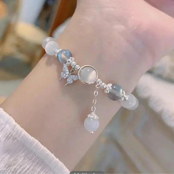 2 LEFT! Beaded Butterfly Charm Bracelet - Picture 4 of 7